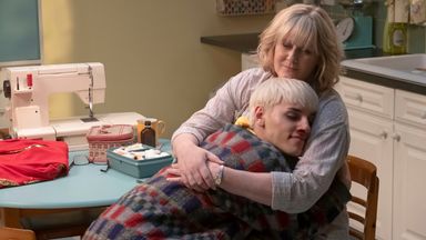 Max Harwood and Sarah Lancashire star in EVERYBODY'S TALKING ABOUT JAMIE. Pic: Amazon Studios